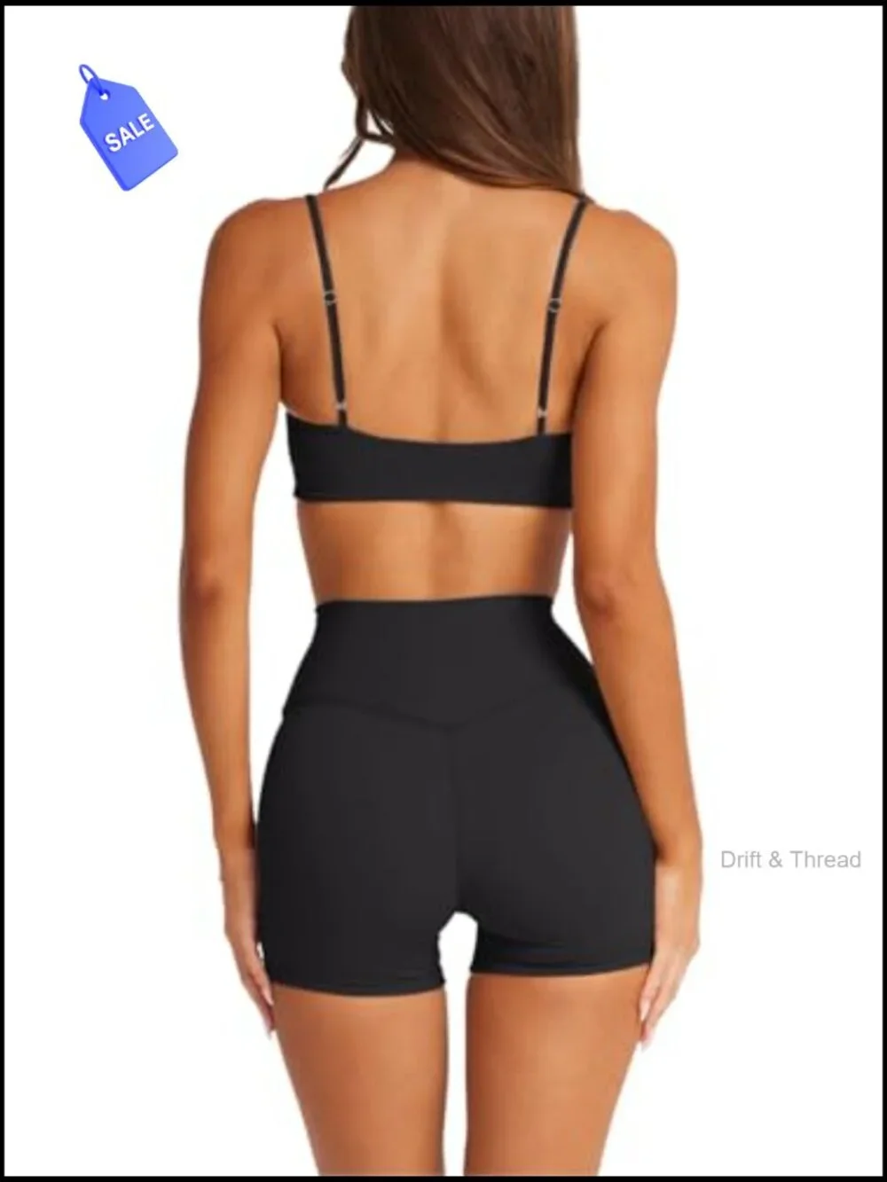 Womens Square Neck Sports Bra Adjustable Spaghetti Straps Wireless Padded Yoga